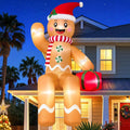 10FT Sitting Christmas Inflatable Gingerbread Man, Blow Up Yard Decorations / Giant Christmas inflatables f