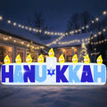 8FT Long Hanukkah Inflatable Candle Outdoor Decoration with LED Lights / Blow Ups Chanukah Star of David Yard