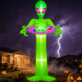 Danxilu 10FT Tall Halloween Inflatable Alien with UFO Outdoor Decoration / Built-in Bright LED Lights, Fast