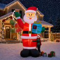 10FT Christmas Waving Santa with Christmas Countdown Inflatable,Outdoor Blow Up Yard Decoration with Built-in