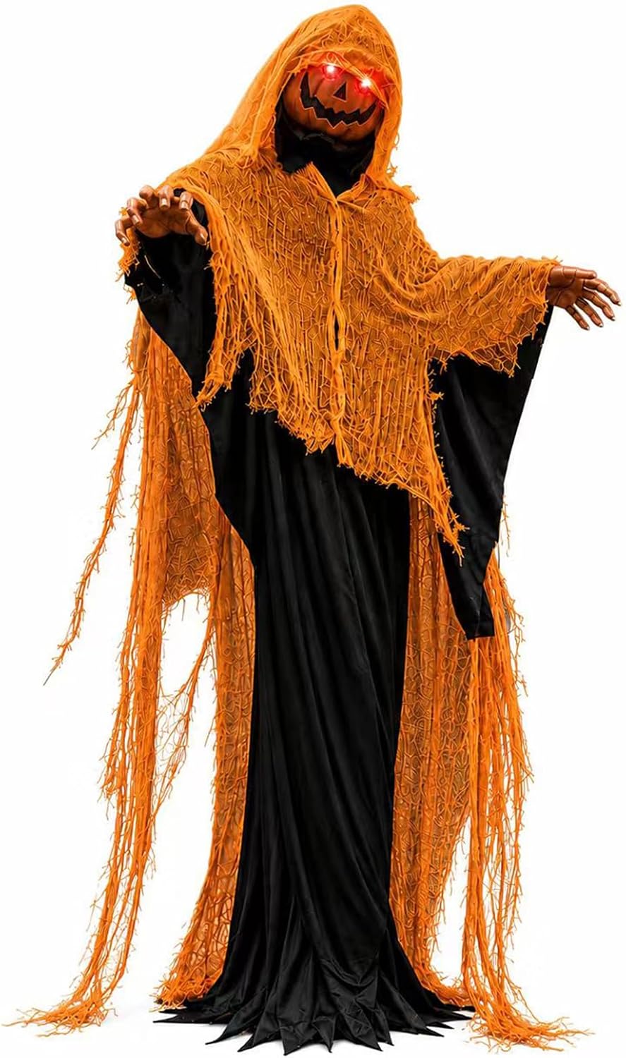 Halloween Decoration Outdoor, 6.4ft Animated Pumpkin Ghost Animatronics / Touch & Voice Activated.Sound,Light