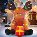 Christmas Inflatable Outdoor Decorations, 8 FT Giant Inflatables Reindeer Yard Decor with Colorful String