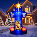7 FT Christmas Inflatables, Nativity Scene Outdoor Christmas Decorations / Christmas Inflatable Nativity