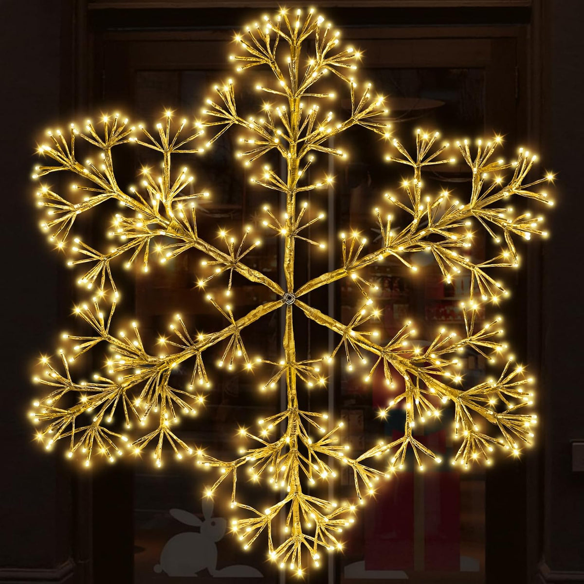 unlemoni 36 Inch Snowflake Light, 528 LED Christmas Decoration with 16 FT Lead Cord for Indoor Outdoor Use,