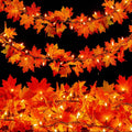 Fall Decor Fall Decorations for Home 9FT Plug In Fall Garland with Lights 50 Orange Bulbs Connectable Lighted