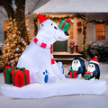Joiedomi 6 FT Long Christmas Inflatable Decoration Polar Bear & Penguins with Build-in LEDs, Blow Up Inflat