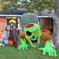 BLOOMWIN 8 * 5Ft Halloween Inflatable Zombie Tombstone Outdoor Decorations / Scary, Blow Up, Indoor, Built-in
